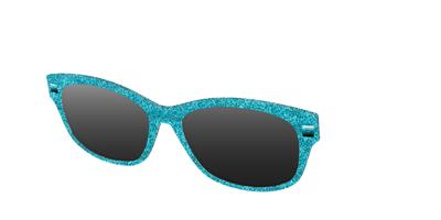 The Polarized Aquamarine Sparkle Sun Top - Angle Top Thumbnail - Pair Eyewear
