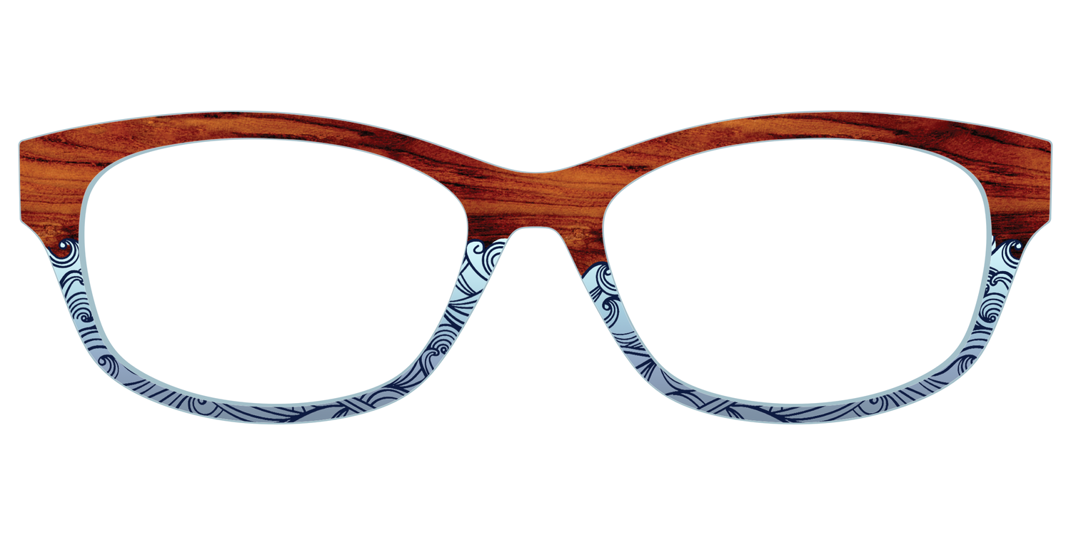 The Blue Wood Waves Crystal - Front Top Image - Pair Eyewear