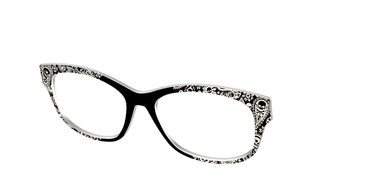 The Bone White Paisley - Angle Top Image - Pair Eyewear
