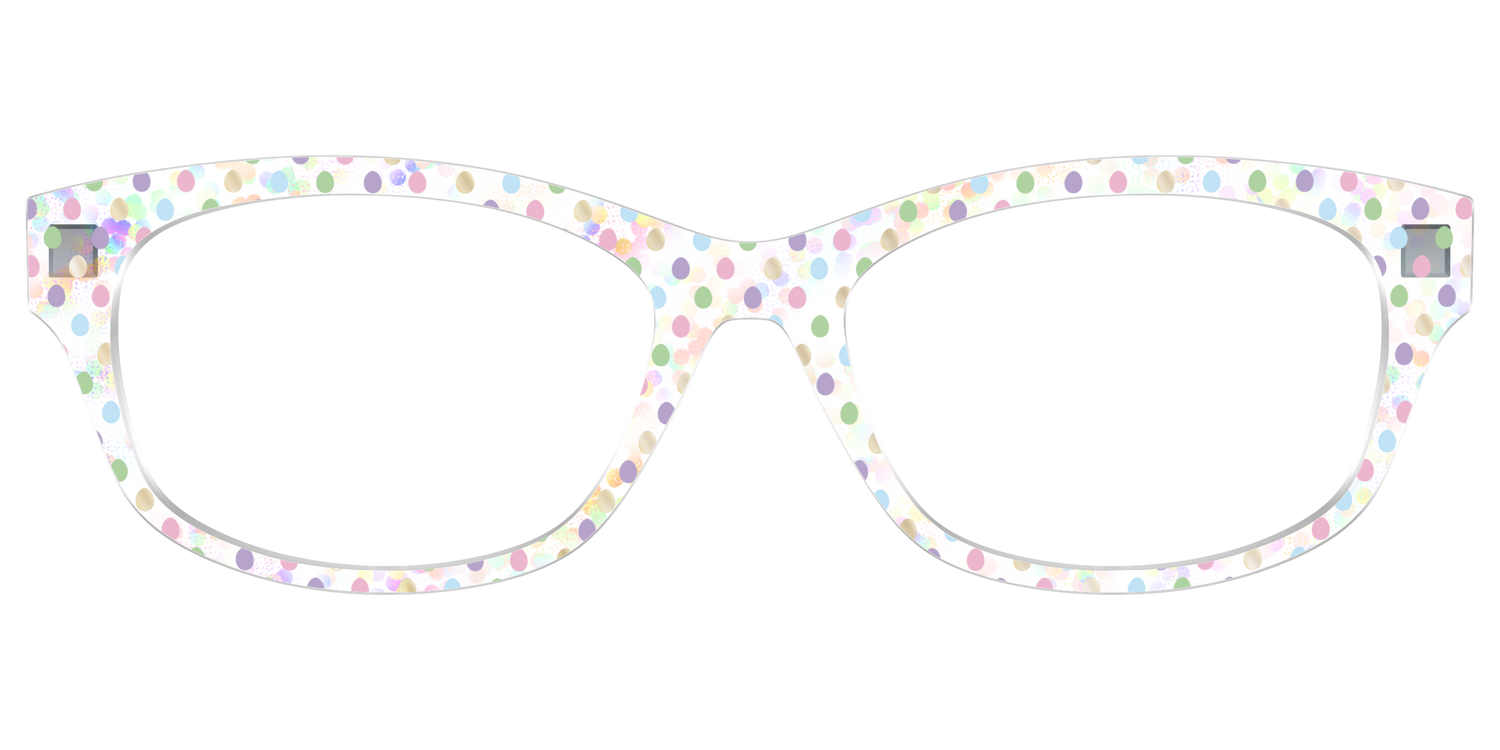 The Egg Polka Dot with Gold Foil Crystal - Front Top Image - Pair Eyewear