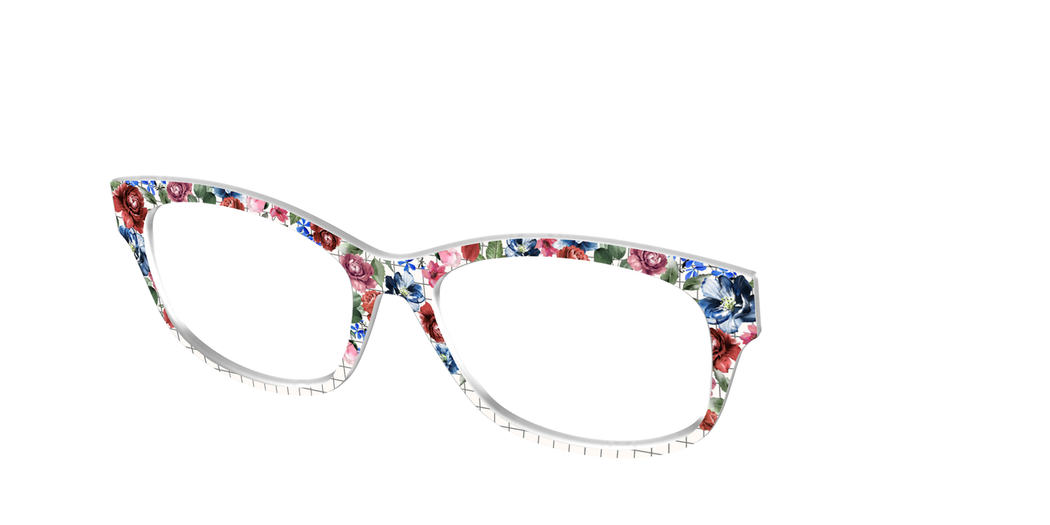 The Graph Paper Floral - Angle Top Image - Pair Eyewear