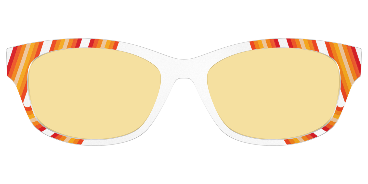 The Groovy Stripes with Citrine Yellow Lens - Front Top Image - Pair Eyewear