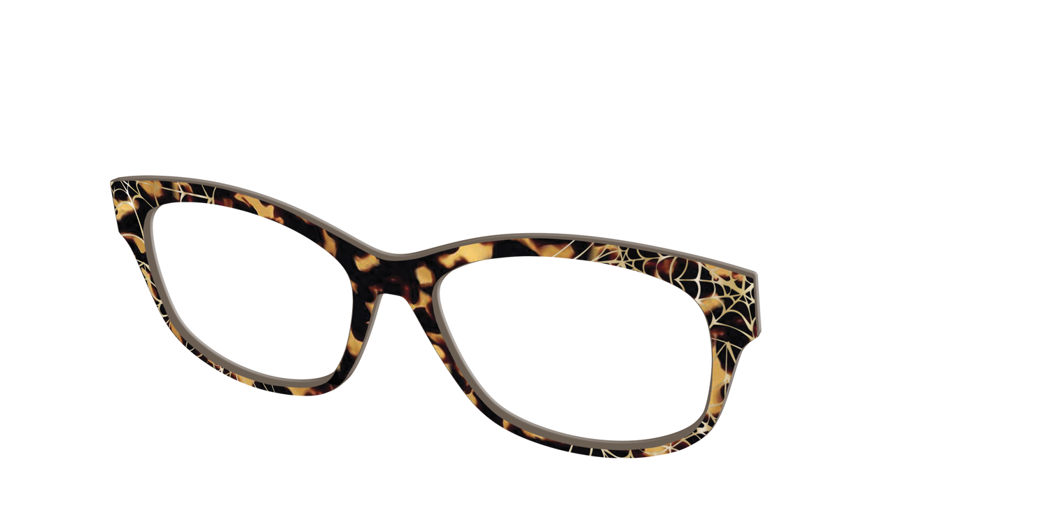 The Haunted Tortoise with Gold Foil Webs - Angle Top Image - Pair Eyewear