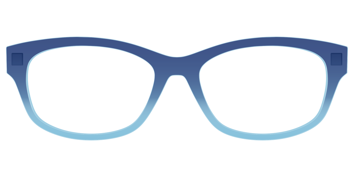 The Indigo to Sky Blue Gradient Crystal - Front Top Image - Pair Eyewear