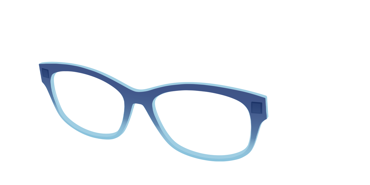 The Indigo to Sky Blue Gradient Crystal - Angle Top Image - Pair Eyewear