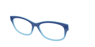 The Indigo to Sky Blue Gradient Crystal - Angle Top Thumbnail - Pair Eyewear
