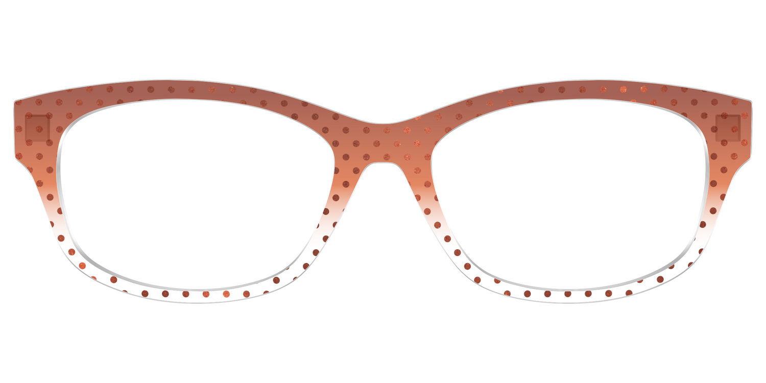 The Inferno Orange Gradient Crystal Polka Dots - Front Top Image - Pair Eyewear