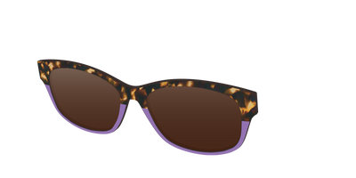 The Polarized Lavender Tortoise Split Sun Top - Angle Top Thumbnail - Pair Eyewear