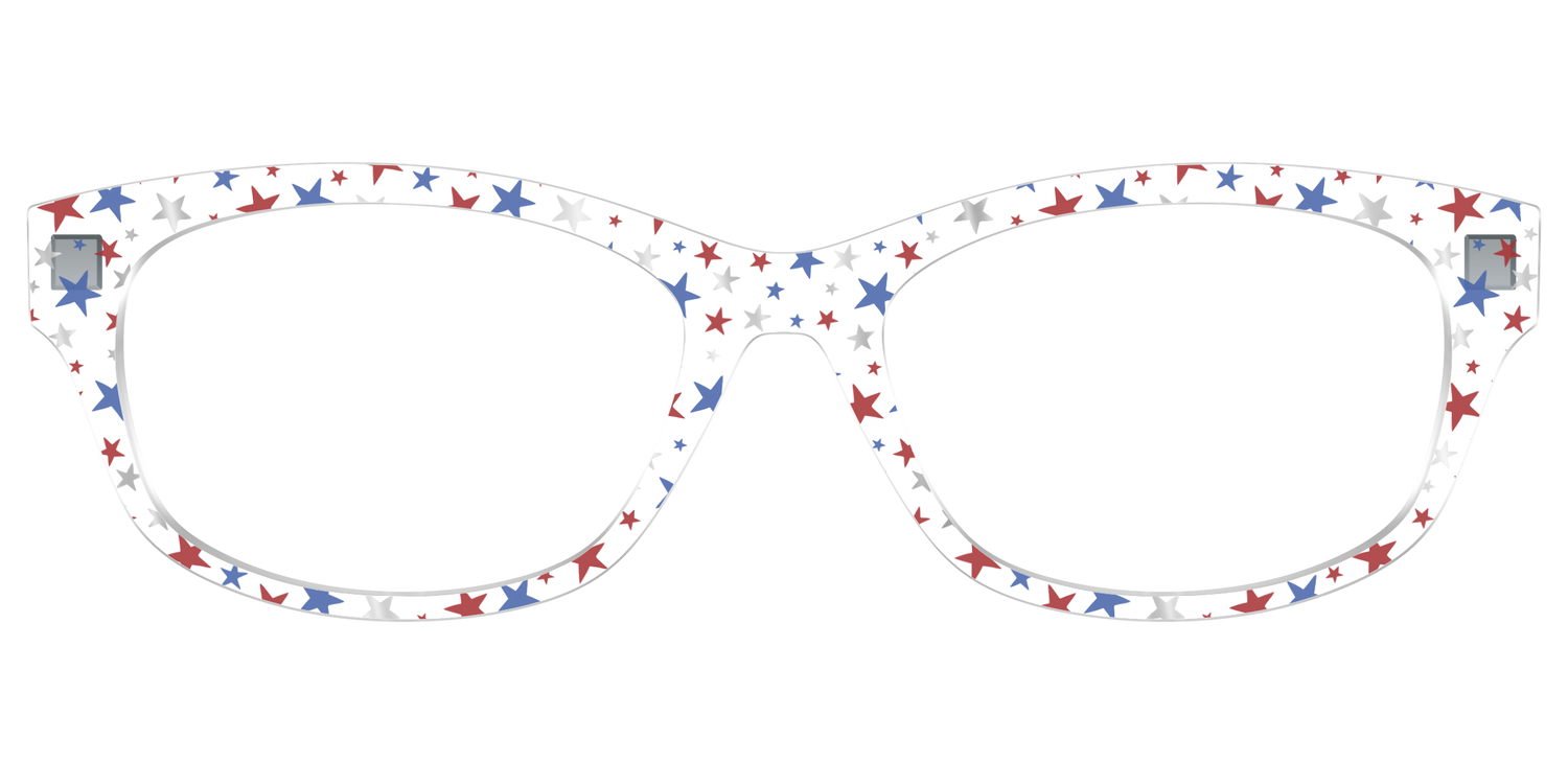 The Multi Stars Crystal with Silver Foil - Front Top Image - Pair Eyewear