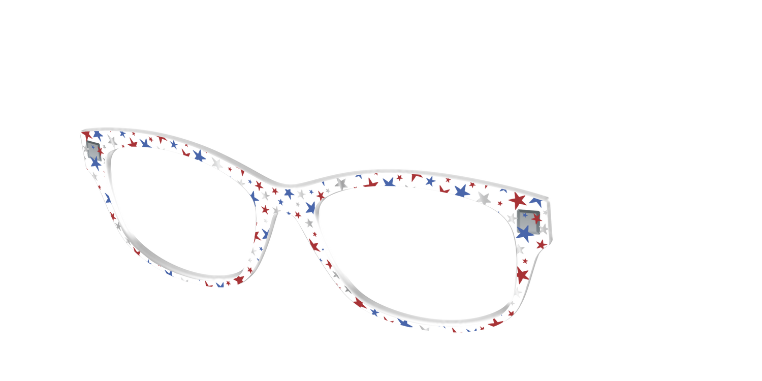 The Multi Stars Crystal with Silver Foil - Angle Top Image - Pair Eyewear