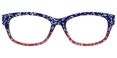 The Navy to Scarlet Gradient with Star Glitter - Front Top Thumbnail - Pair Eyewear