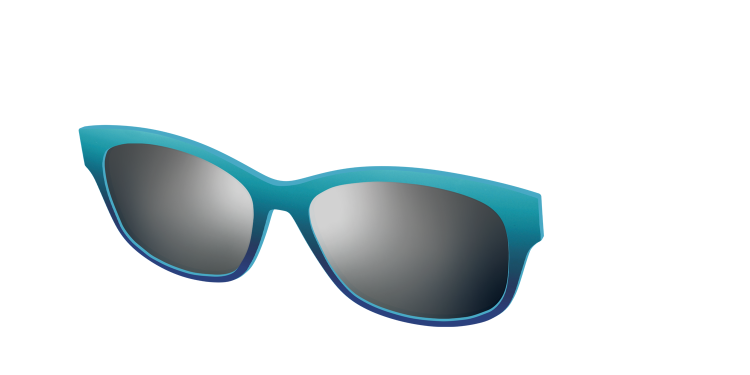 The Polarized Ocean Blue Sun Top - Angle Top Image - Pair Eyewear