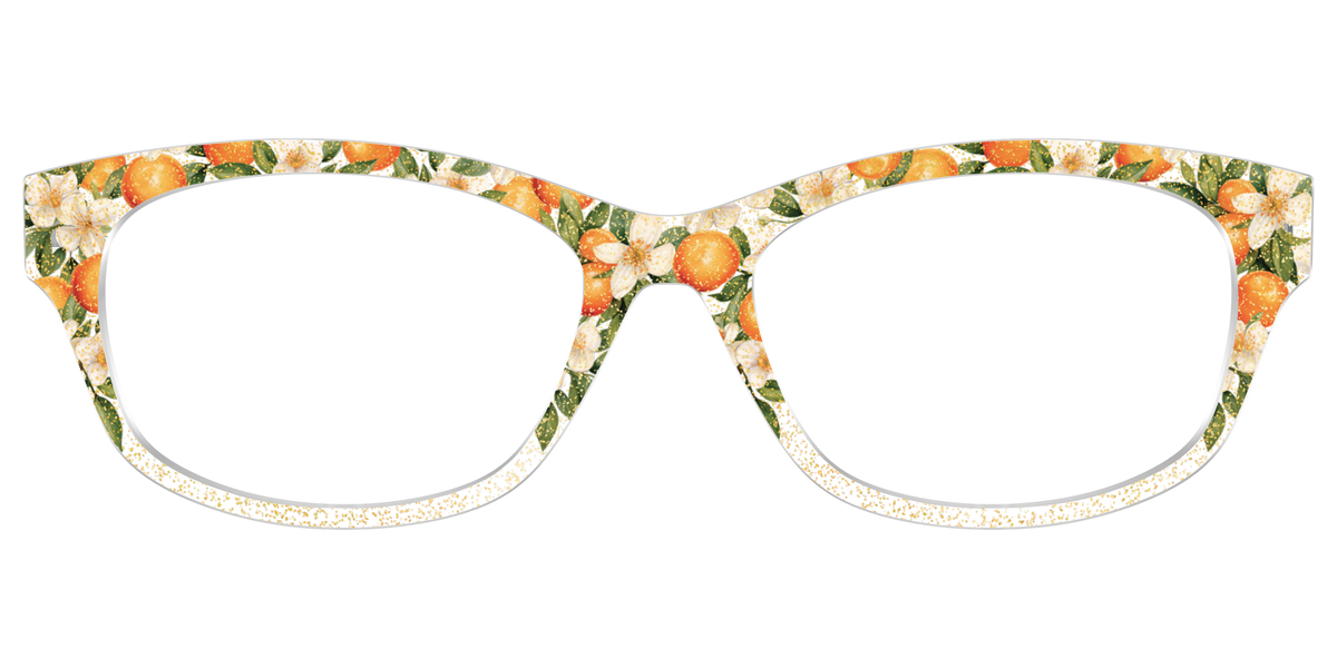 The Orange Blossom Glitter Crystal - Front Top Image - Pair Eyewear