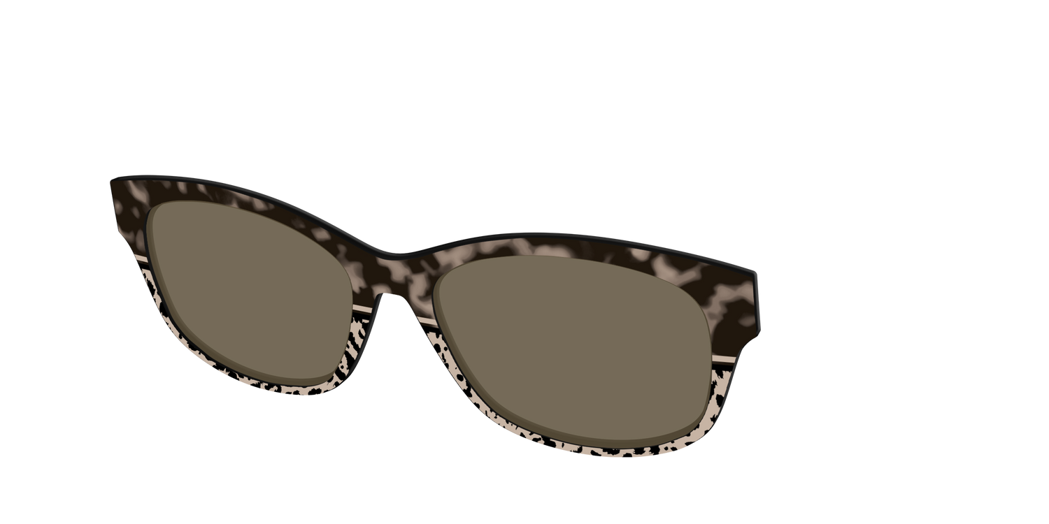 The Polarized Ink Blot Tortoise Split Sun Top - Angle Top Image - Pair Eyewear