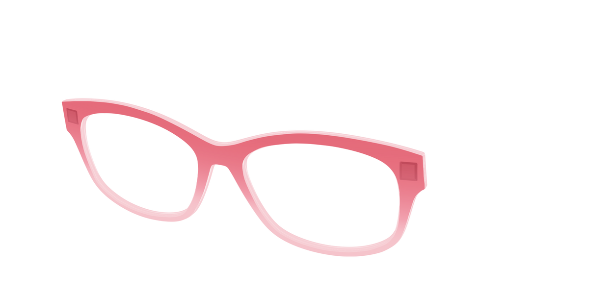 The Red to Coral Gradient Crystal - Angle Top Image - Pair Eyewear