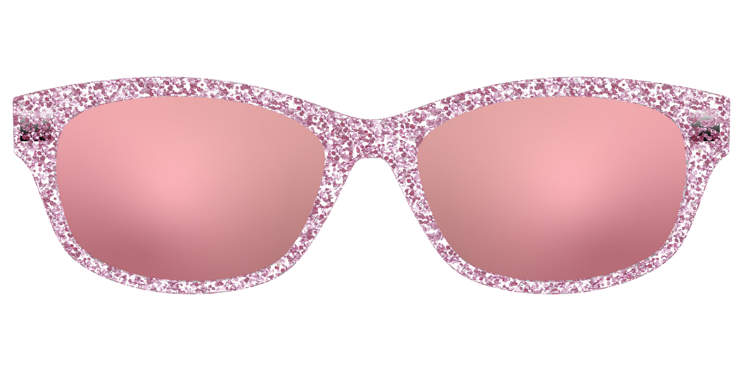 The Polarized Rose Gold Sparkle Sun Top - Front Top Image - Pair Eyewear