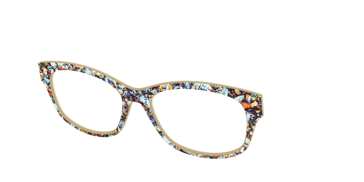 The Seashell Tortoise with Holographic Glitter - Angle Top Image - Pair Eyewear