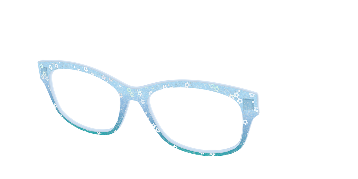 The Sky Blue Crystal with Daisy Glitter - Angle Top Image - Pair Eyewear