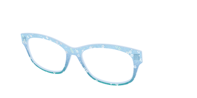 The Sky Blue Crystal with Daisy Glitter - Angle Top Thumbnail - Pair Eyewear