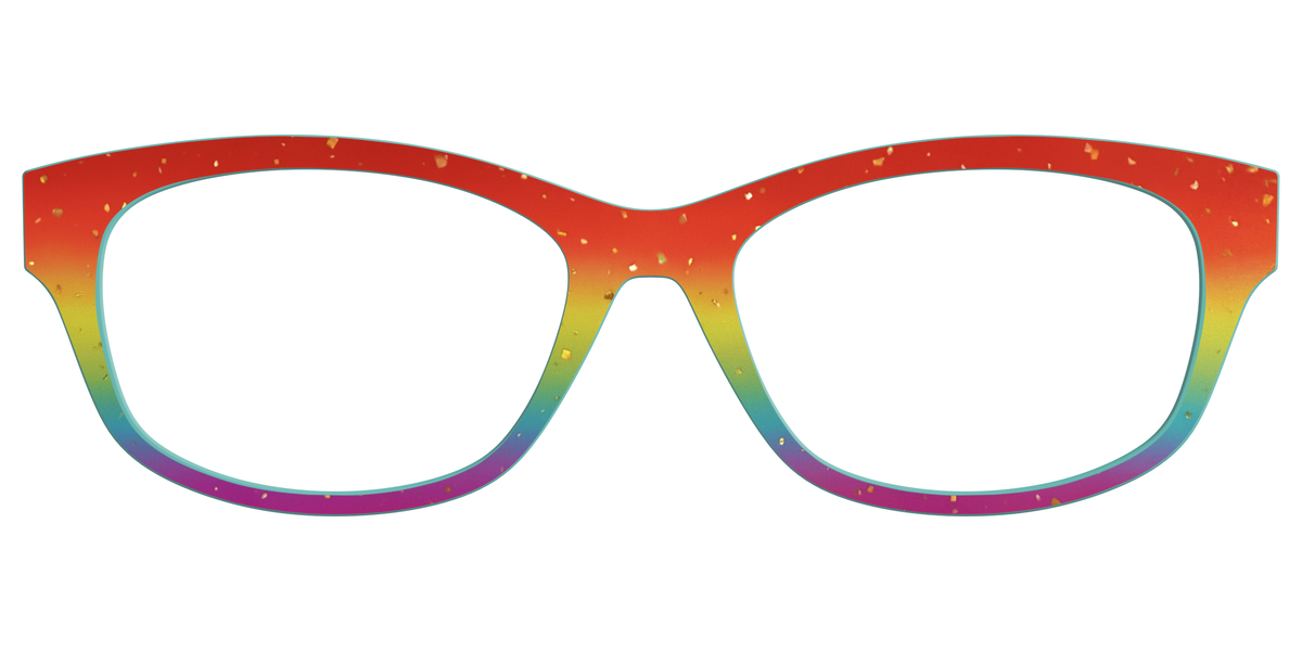 The Spectrum Gradient with Gold Flakes - Front Top Image - Pair Eyewear
