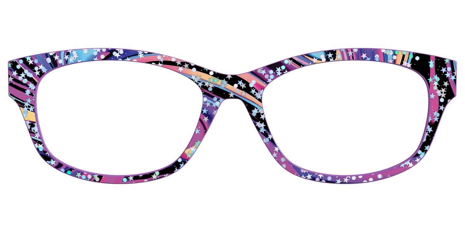 The Vaporwave Marble with Star Glitter - Front Top Image - Pair Eyewear