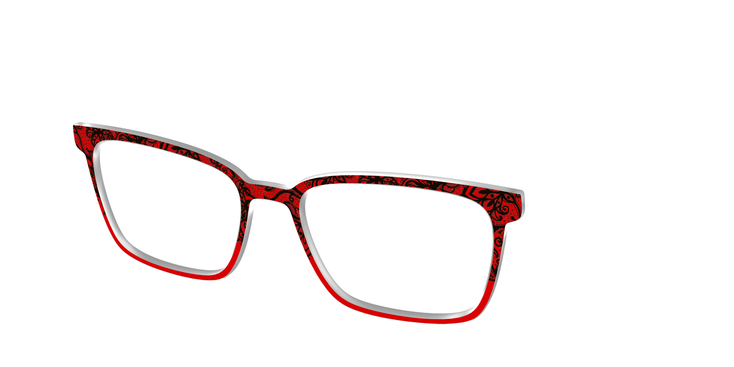 The Blood Red Lace Split - Angle Top Image - Pair Eyewear