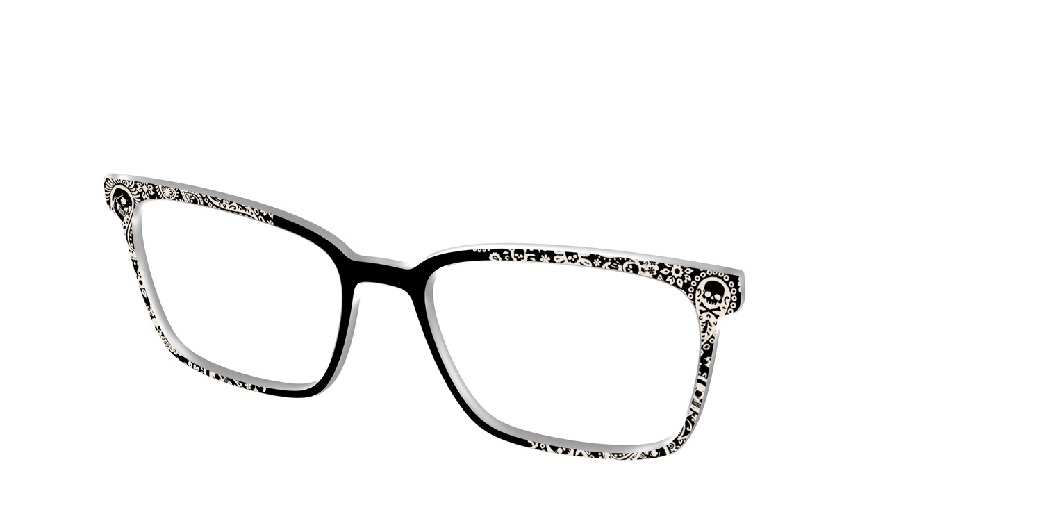 The Bone White Paisley - Angle Top Image - Pair Eyewear