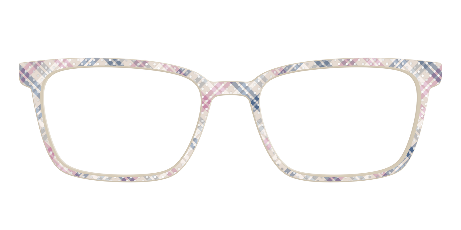 The Chiffon Plaid with Silver Foil Polka Dots - Front Top Image - Pair Eyewear