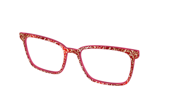 The Crimson Flair Shimmer with Gold Foil - Angle Top Thumbnail - Pair Eyewear