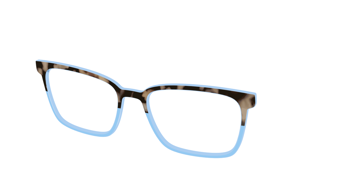 The Denim Tortoise Crystal Split - Angle Top Image - Pair Eyewear