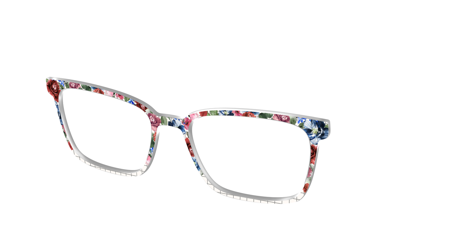 The Graph Paper Floral - Angle Top Image - Pair Eyewear