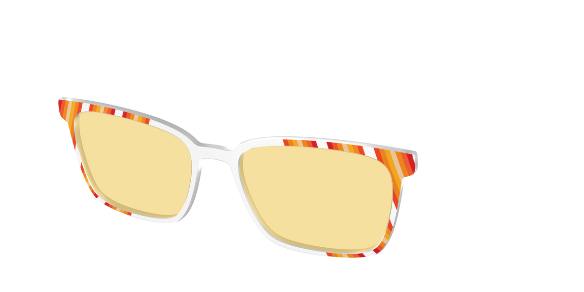 The Groovy Stripes with Citrine Yellow Lens - Angle Top Image - Pair Eyewear