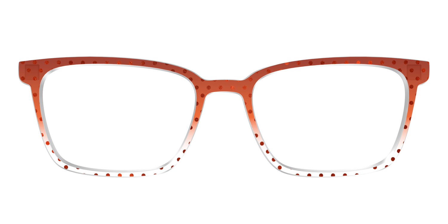 The Inferno Orange Gradient Crystal Polka Dots - Front Top Image - Pair Eyewear