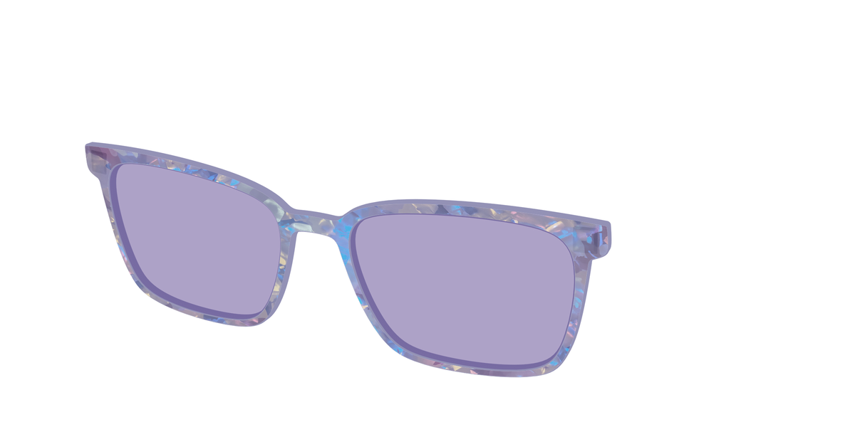 The Lavender Pearl Tort With Celestial Purple lens - Angle Top Image - Pair Eyewear
