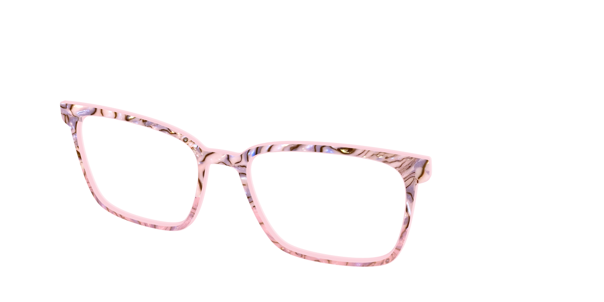 The Pink Conch Shell Pearl Crystal Split - Angle Top Image - Pair Eyewear
