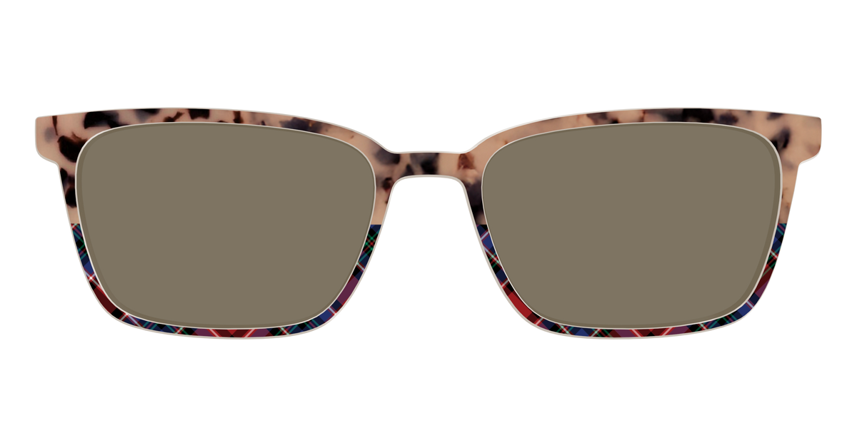 The Polarized Cookie Dough Tortoise & Plaid Split Sun Top - Front Top Image - Pair Eyewear