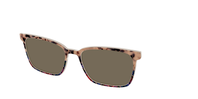 The Polarized Cookie Dough Tortoise & Plaid Split Sun Top - Angle Top Thumbnail - Pair Eyewear