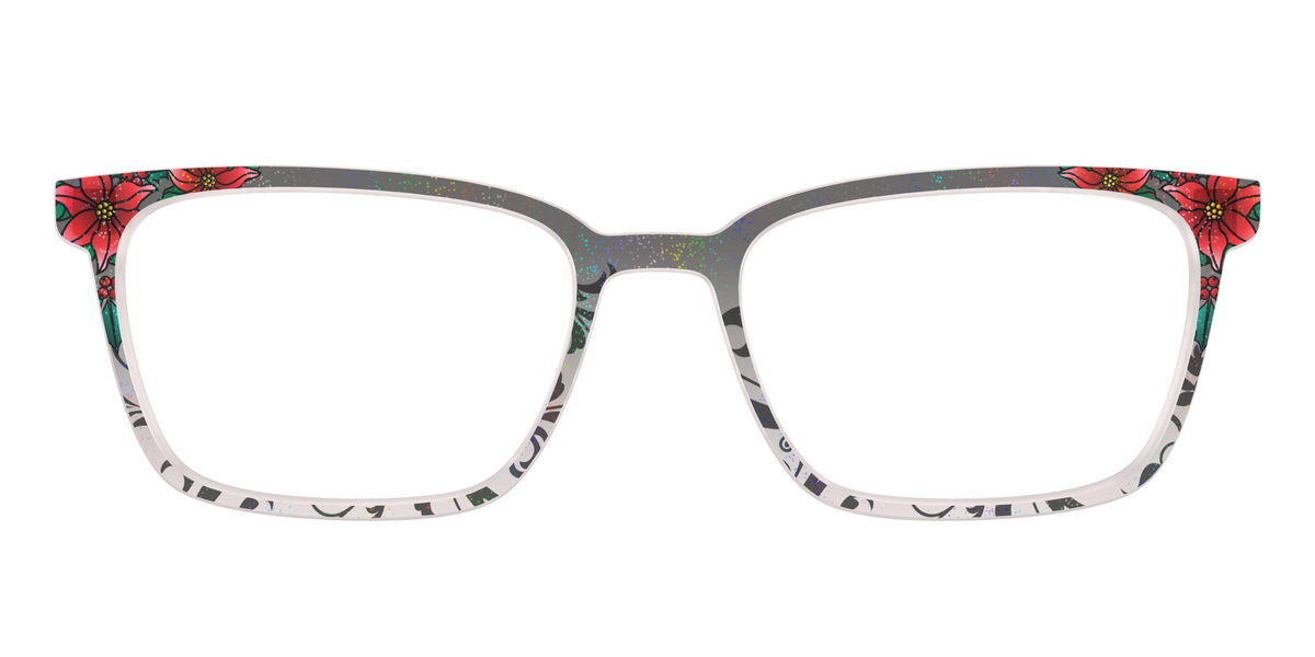The Romantic Poinsettia Holographic Crystal - Front Top Image - Pair Eyewear