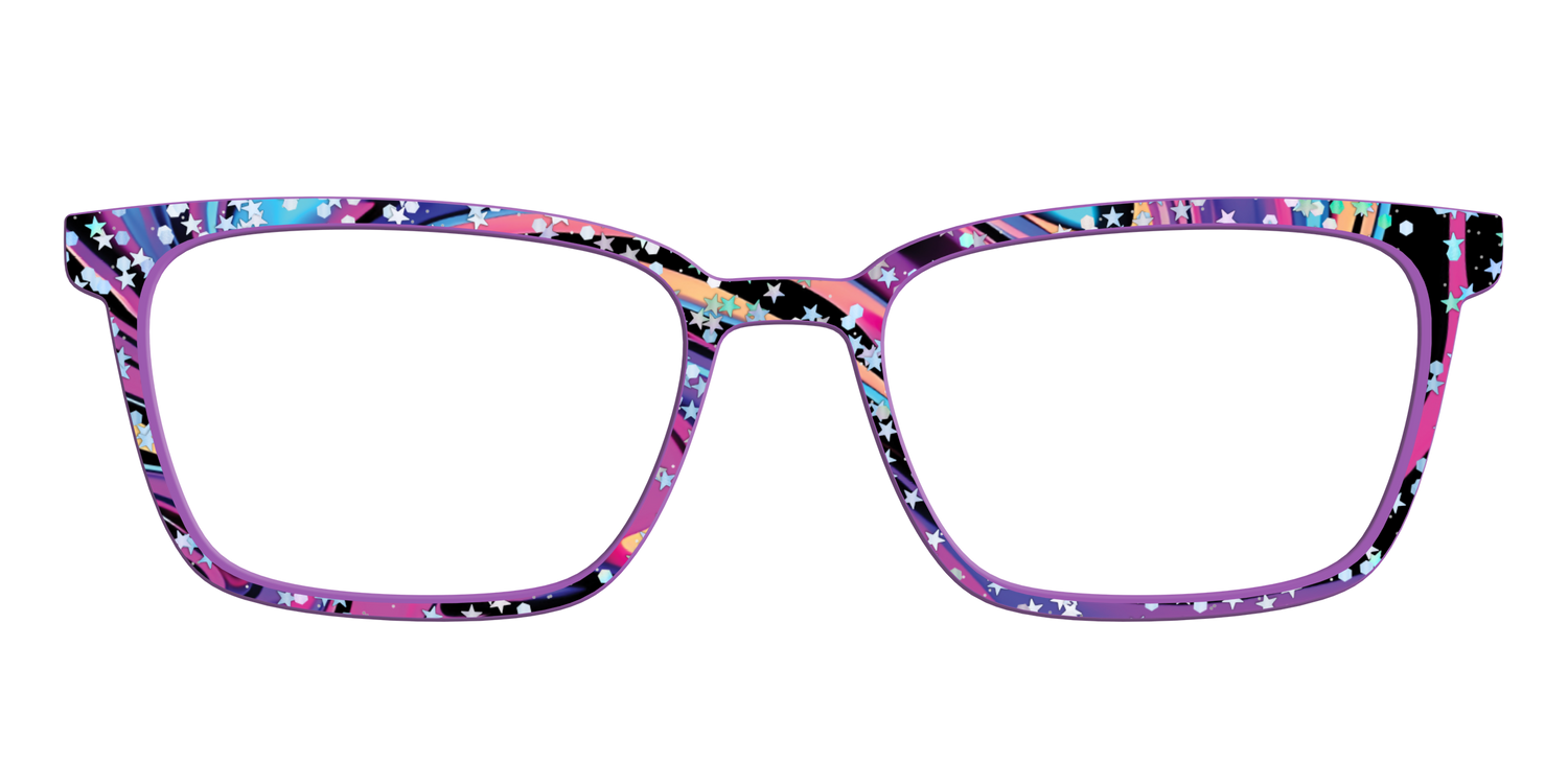The Vaporwave Marble with Star Glitter - Front Top Image - Pair Eyewear