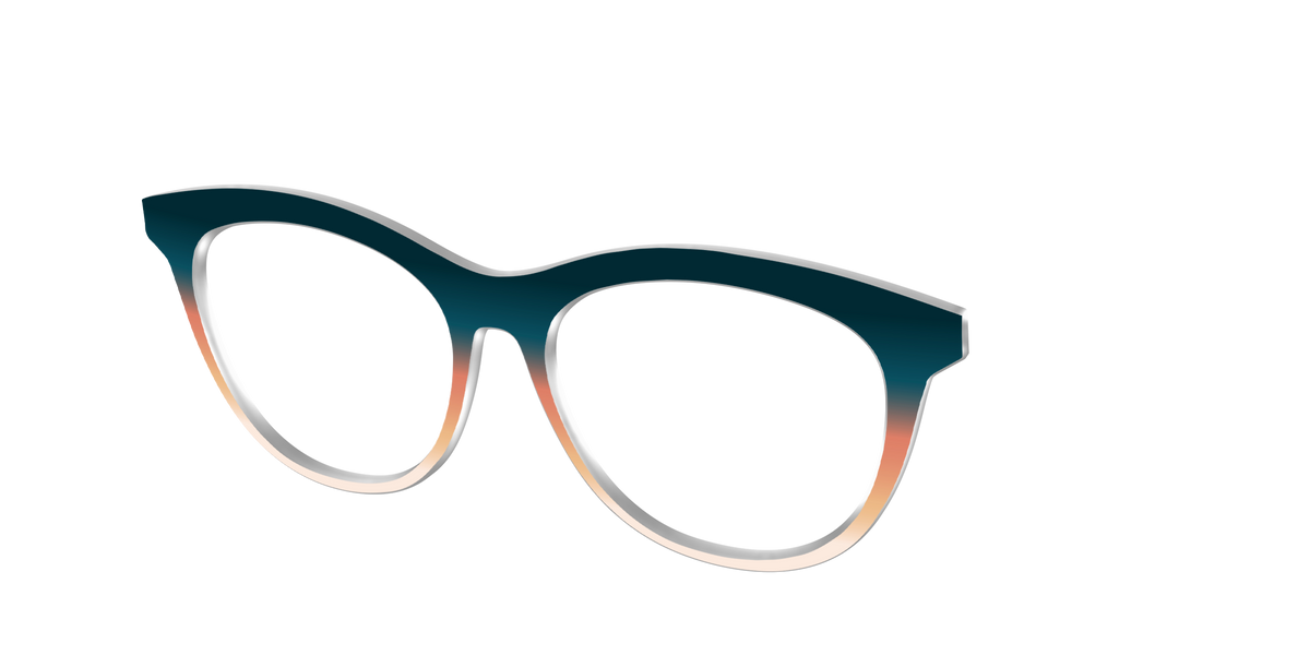 The Aegean to Apricot Gradient - Angle Top Image - Pair Eyewear