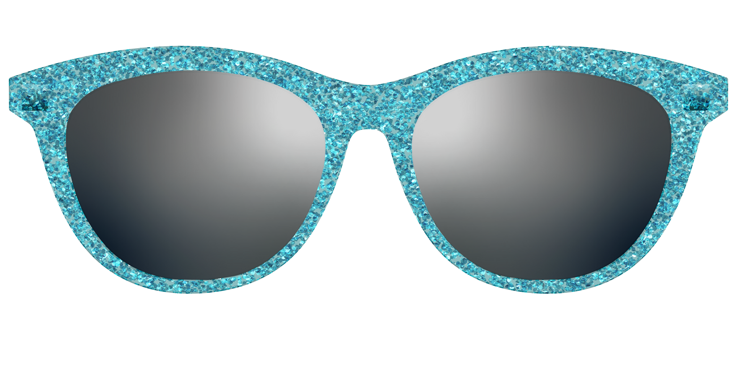 The Polarized Aquamarine Sparkle Sun Top - Front Top Image - Pair Eyewear