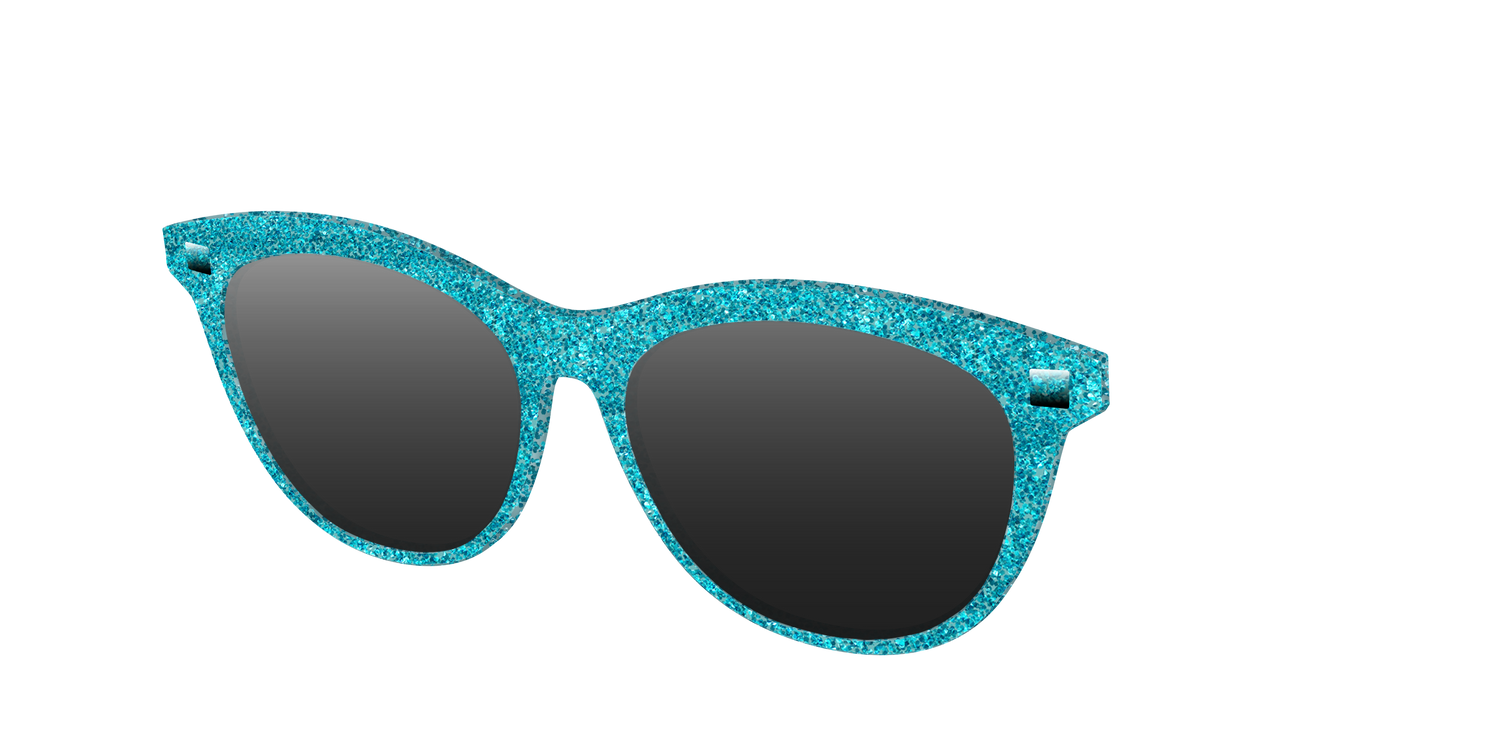 The Polarized Aquamarine Sparkle Sun Top - Angle Top Image - Pair Eyewear