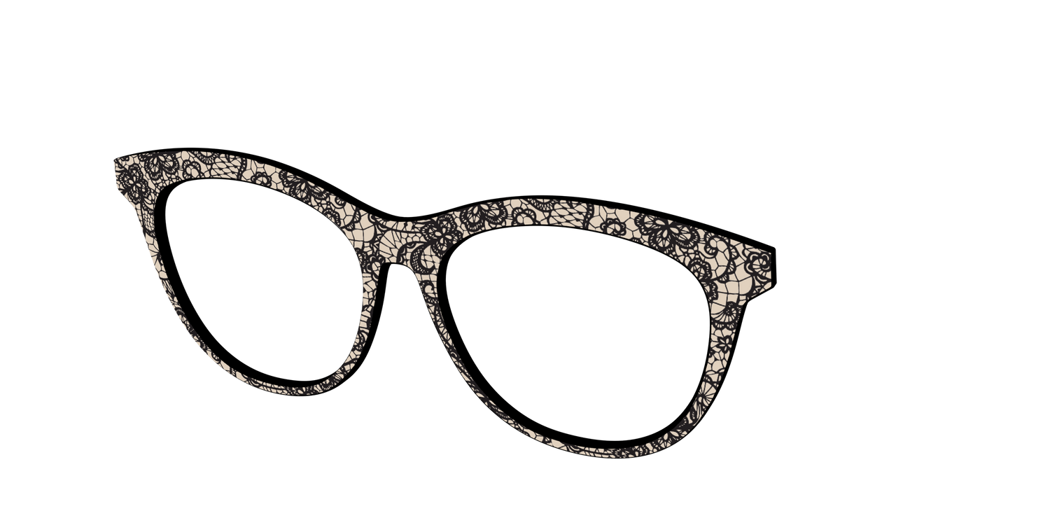 The Black Classic Lace - Angle Top Image - Pair Eyewear