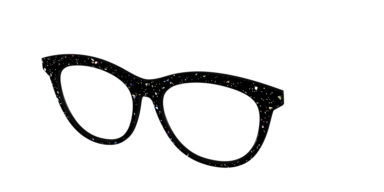 The Black Holographic Flakes - Angle Top Image - Pair Eyewear