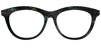 The Black Holographic Scrolls - Front Top Thumbnail - Pair Eyewear