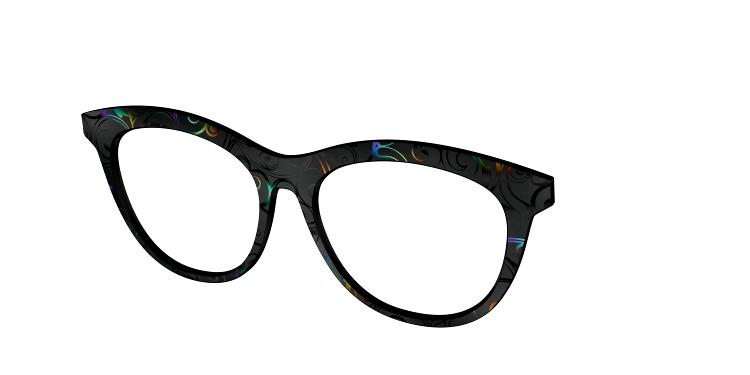 The Black Holographic Scrolls - Angle Top Image - Pair Eyewear