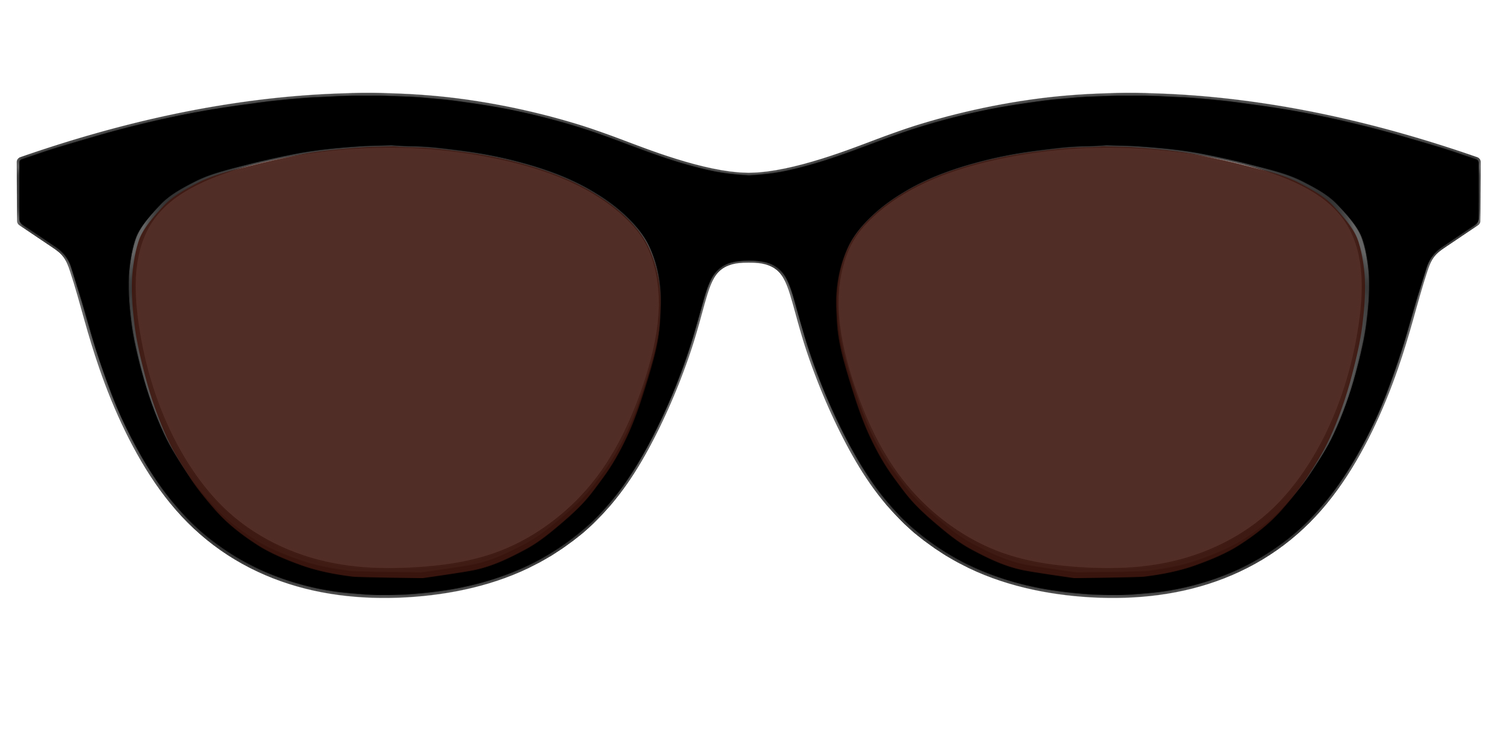 The Black with Brown Golf Lens - Front Top Image - Pair Eyewear