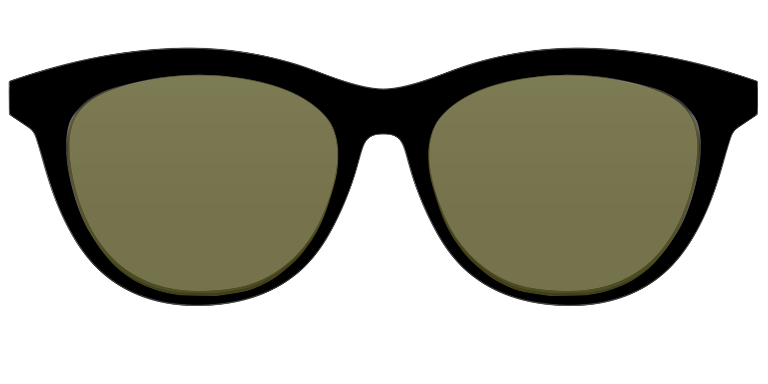The Black with Green Racquet Sport Lens - Front Top Image - Pair Eyewear