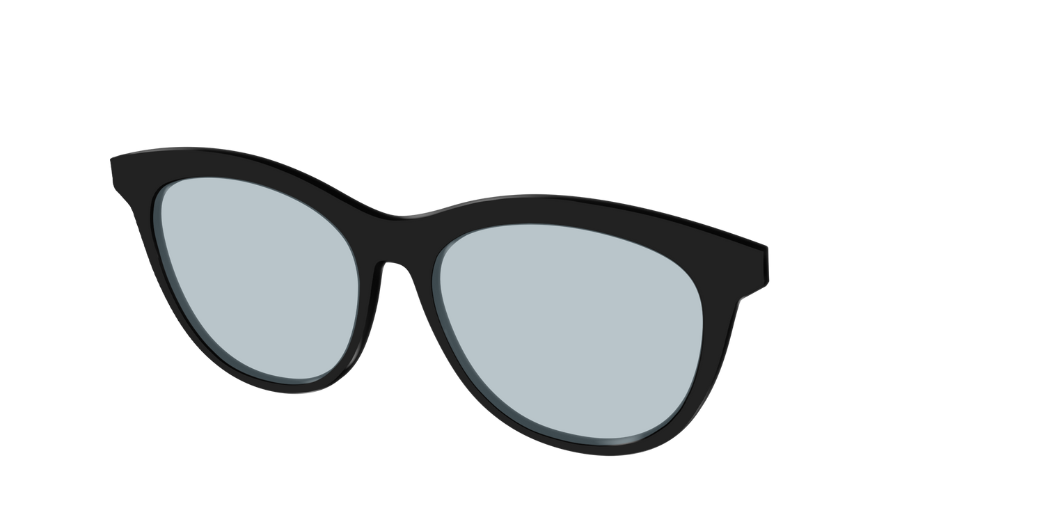 The Black With Slate Blue Lens - Angle Top Image - Pair Eyewear