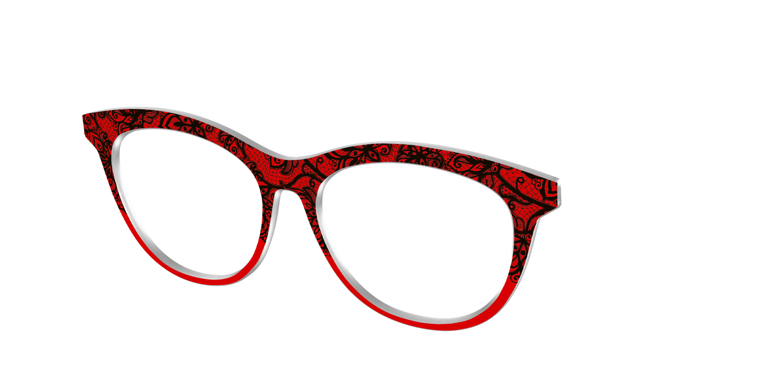 The Blood Red Lace Split - Angle Top Image - Pair Eyewear